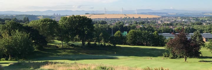 A view across from Pitreavie Golf Club to the Forth Bridge, Forth Road Bridge and Queensferry crossing