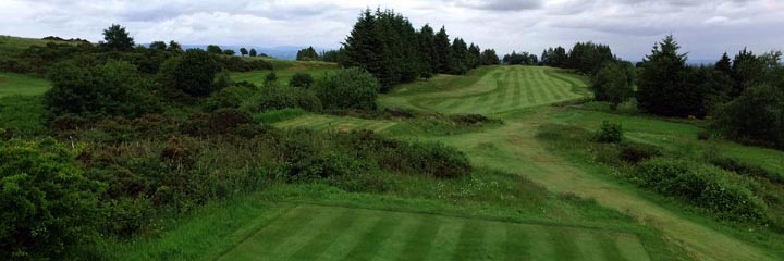 The view from the 12th tee of the moorland Ranfurly Castle Golf Club in Bridge of Weir