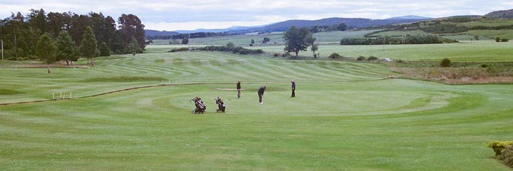 A view across Tarland golf course from the clubhouse