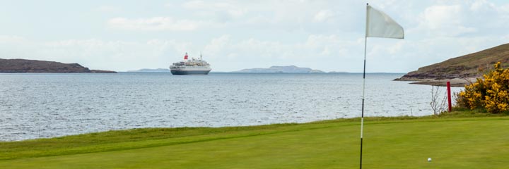 The 9 hole Ullapool Golf Club on the shore of Loch Broom