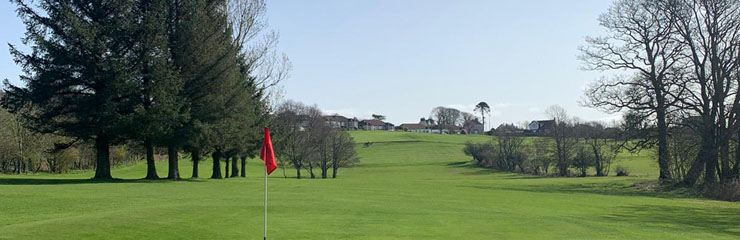 Looking down the 8th hole at Wigtown and Bladnoch Golf Club from the 8th green